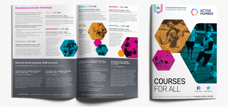 Print and brochure design for Active Humber 